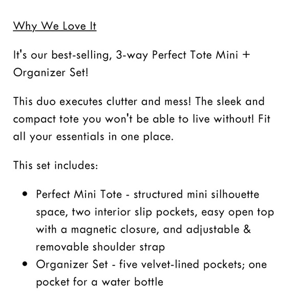 3 way tote bag + organizer set - Picture 10 of 11